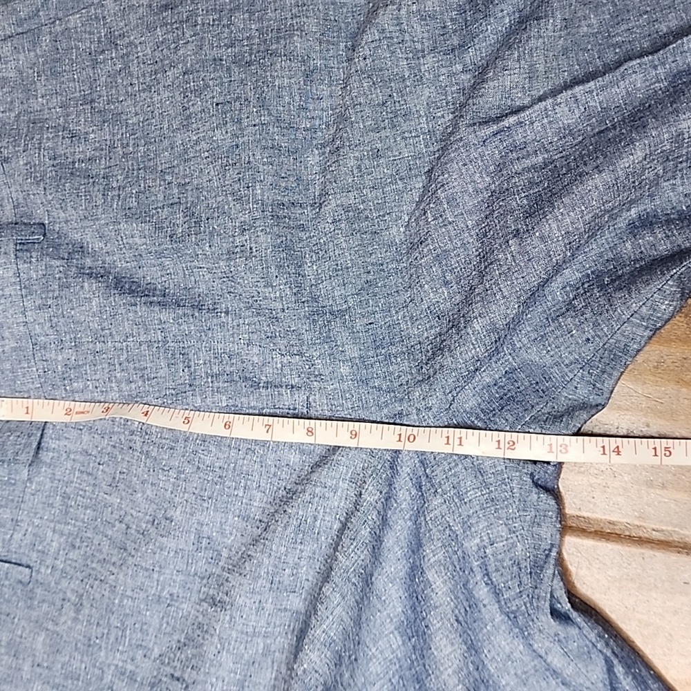 Banana Republic Mens Linen Blend Classic Fit  Blue White Trousers  Size 35 30 - Picture 8 of 11